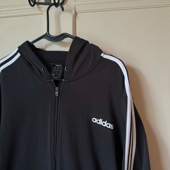 Adidas Black and White Zip-Up Hoodie - Picture 2 of 5
